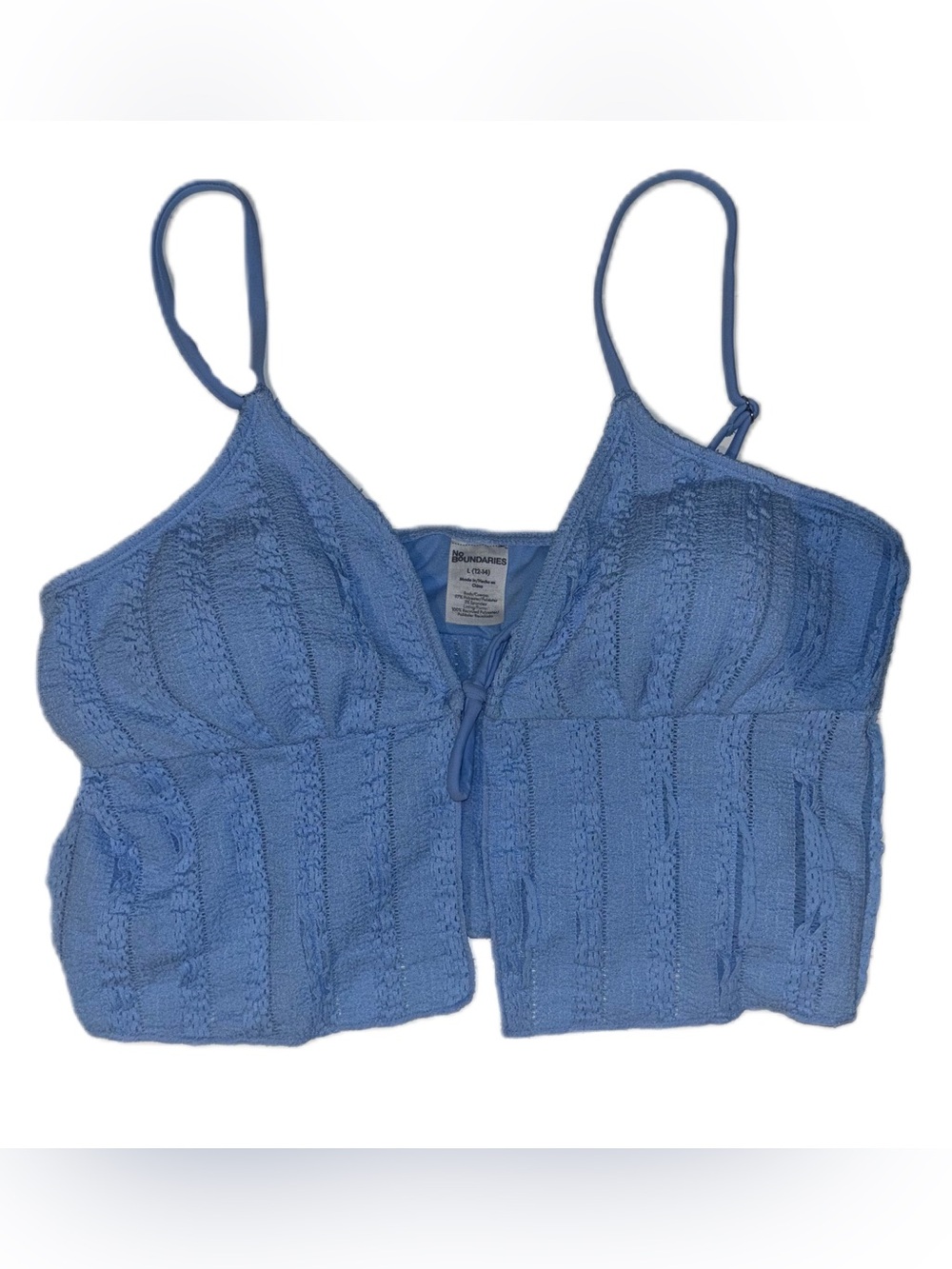 No Boundaries Blue Femme Lace Swim Set Tankini Top & String Bikini L (12-14) - Picture 4 of 12
